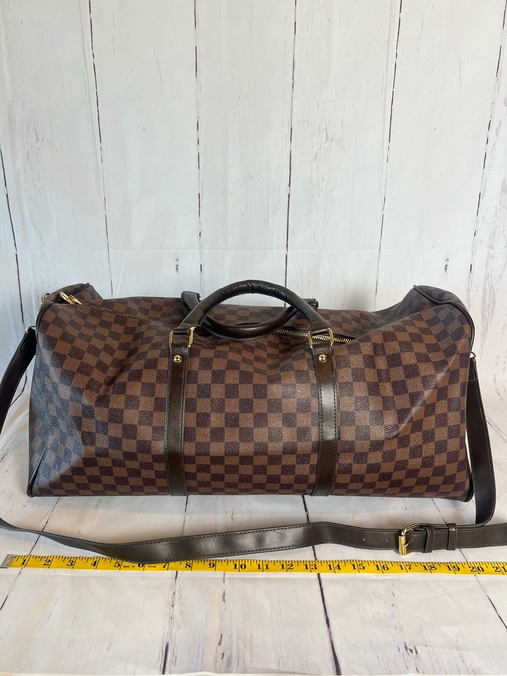 Walmart Richports travel checkered faux leather weekender keepall duffle - Picture 11 of 11